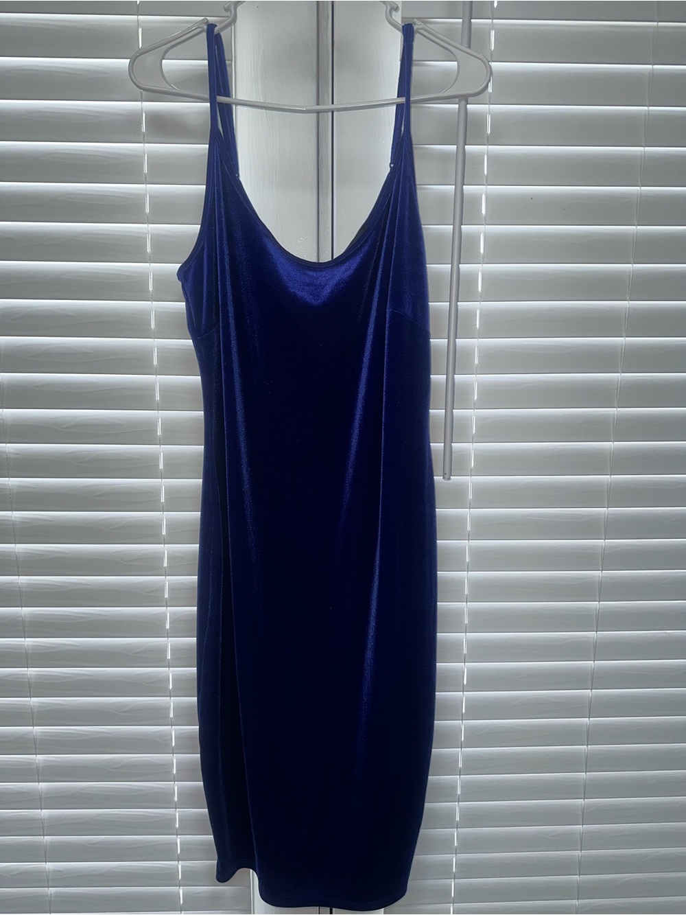 Forever 21 Royal Blue Velvet Midi Slip Dress 1X